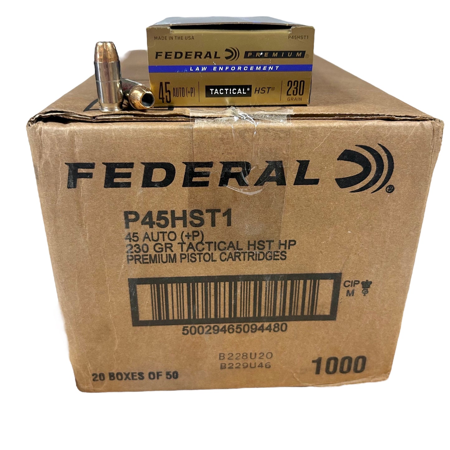 Free Shipping - Federal Premium HST .45 ACP +P Ammo 1000 Round Case 230gr JHP - P45HST1