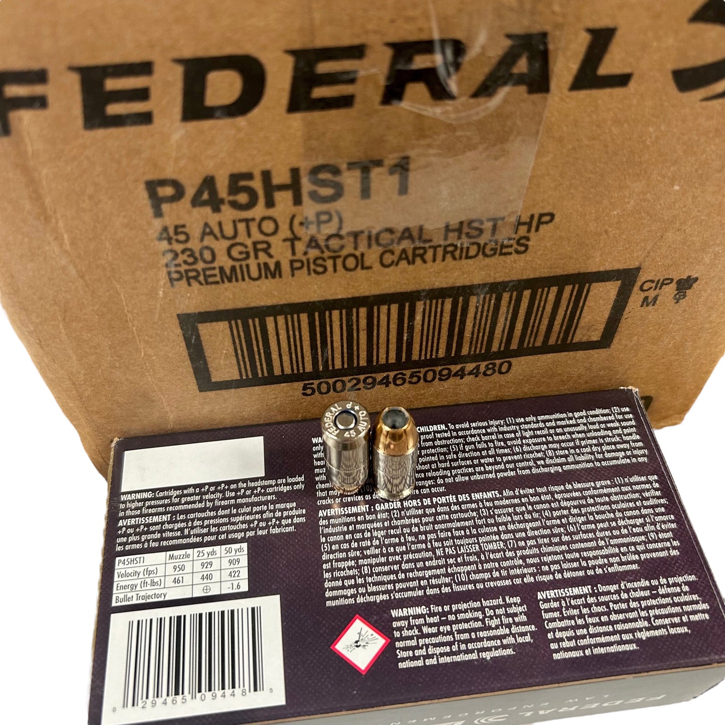 Free Shipping - Federal Premium HST .45 ACP +P Ammo 1000 Round Case 230gr JHP - P45HST1